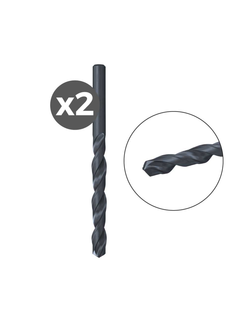 Broca para metal hss-r din 338, 2 uds, ø2,50 x 30/57 mm