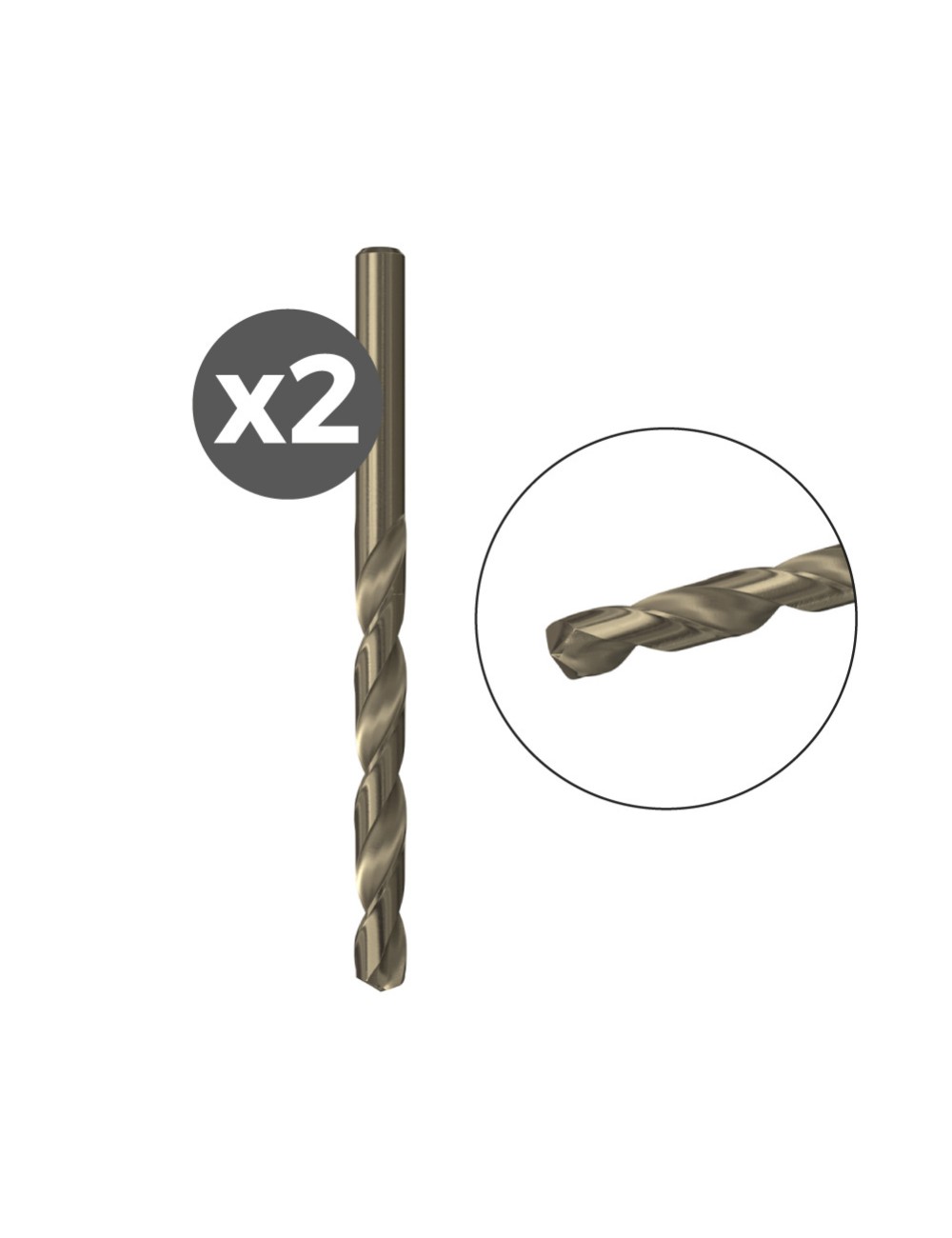 Broca para metal hss-co, 2 uds, ø3,20 x 36/65 mm