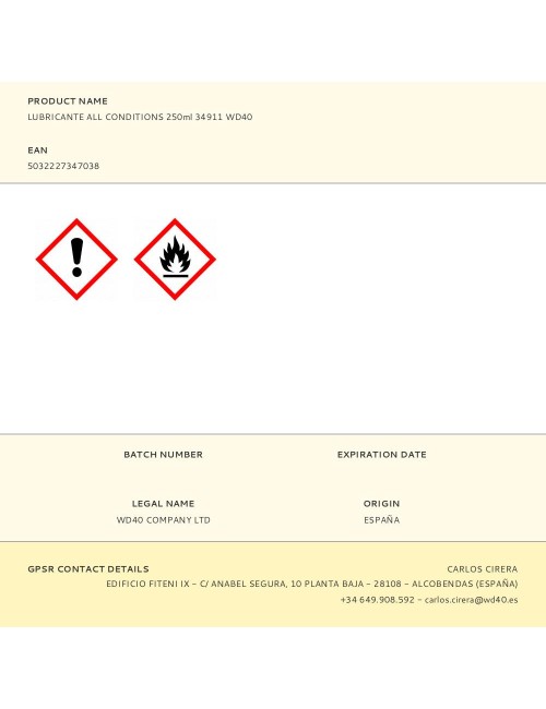 Lubricante all conditions specialist 250 ml