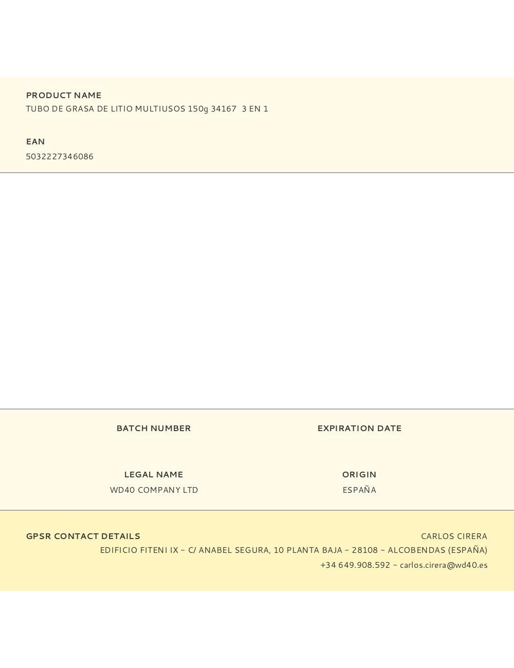 Grasa de litio multiusos 3 en 1 tubo 150 g