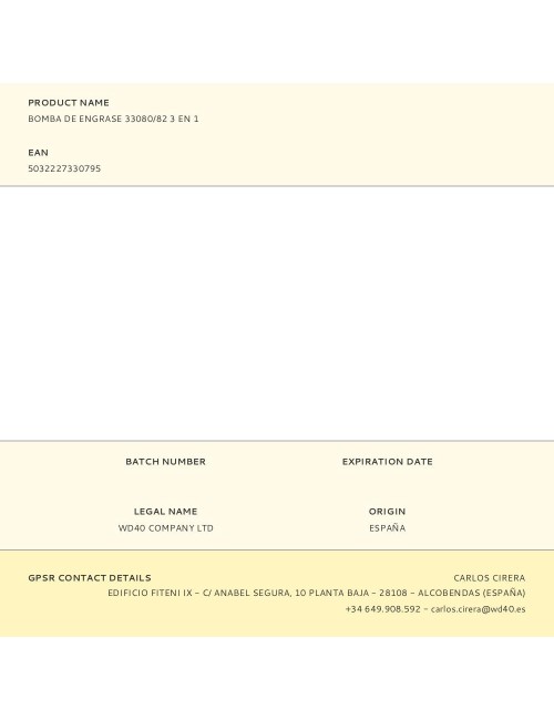 Bomba de engrase 33080/82 3 en 1