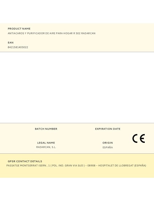 Antiacaros y purificador de aire para hogar r 502 radarcan