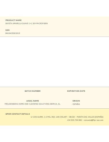 Bayeta amarilla suave 1+1 30% microfibra