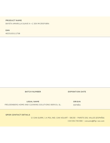 Bayeta amarilla suave 4 + 2 30% microfibra