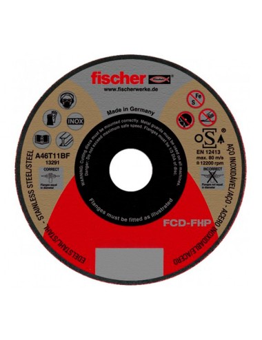 Disco corte fcd-fhp inoxidable ø115 x 1,0 x 22,23 mm