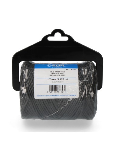 Cordel rafia negro 600/1 calibre 1,7 mm x 120 m