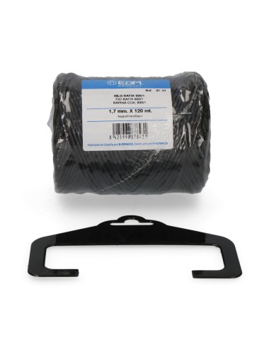 Cordel rafia negro 600/1 calibre 1,7 mm x 120 m