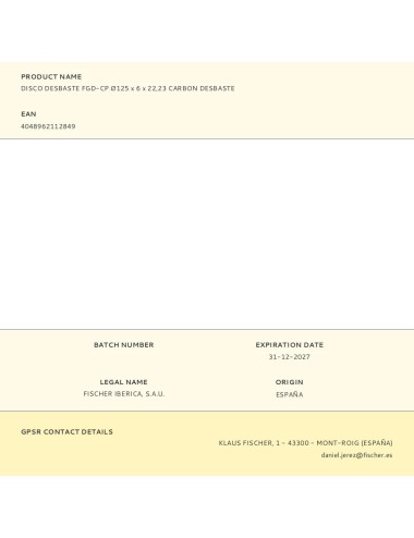 Disco desbaste fgd-cp ø125 x 6 x 22,23 carbon desbaste