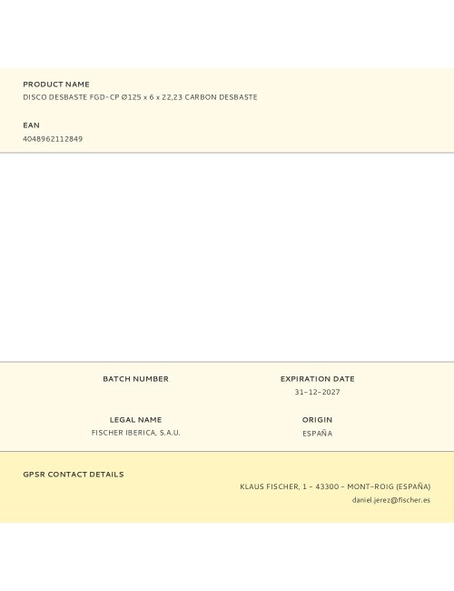 Disco desbaste fgd-cp ø125 x 6 x 22,23 carbon desbaste