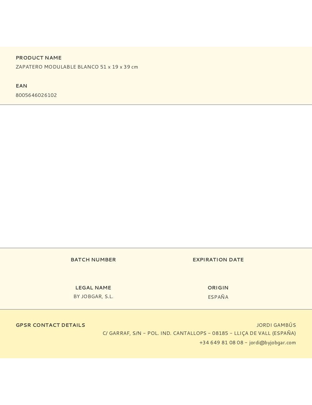 Zapatero modulable blanco 51 x 19 x 39 cm