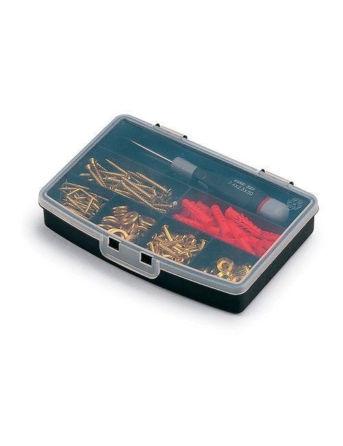 Organizador de compartimento con tapa 7 divisiones fijas 17,5 x 12,2 x 3 cm