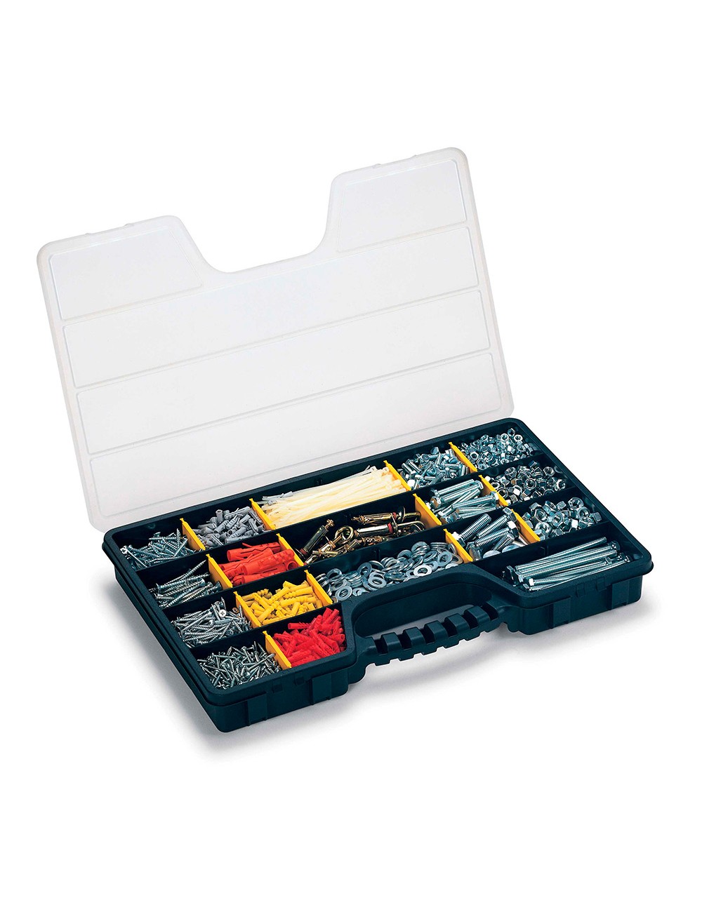 Organizador de compartimento con tapa hasta 20 divisiones: 5 fijas + 15 divisores removibles 51 x 33 x 6 cm