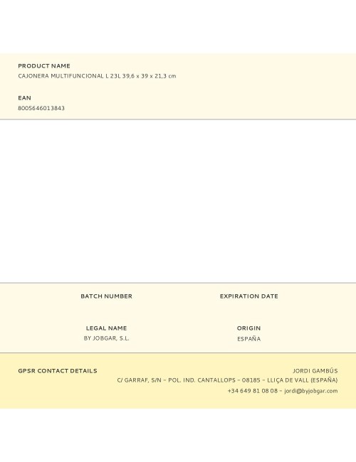 Cajonera multifuncional l 23l 39,6 x 39 x 21,3 cm