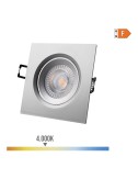 Downlight led empotrable cuadrado 5 w 4000 k luz dia color cromo 9 x 9 cm