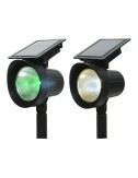Estaca solar led 25 lm luz multicolor (8 colores) 11 x 13 x 42,5 cm, pack 2 unidades