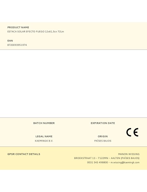 Estaca solar efecto fuego 12x61,5cn 72lm