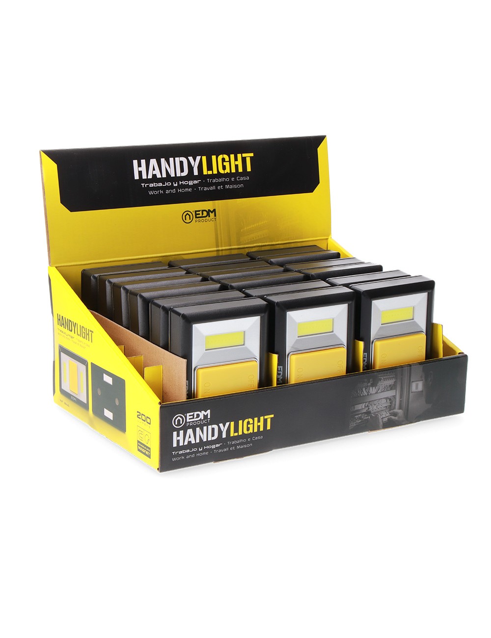 Linterna led handy light, base adhesiva/imantada 200 lm 4xaaa (incluidas)