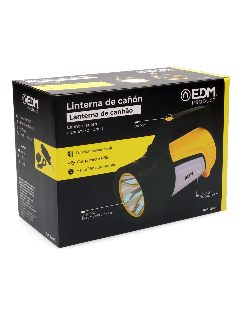 Linterna led titan force multifuncion recargable + powerbank 10 w 350 lm