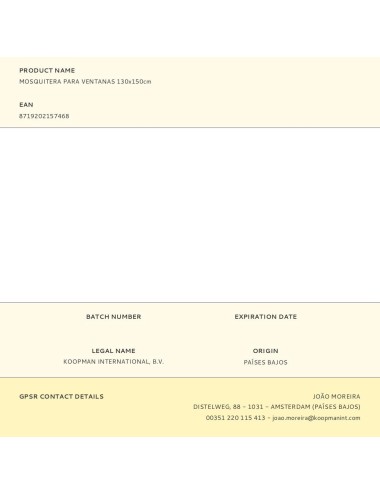 Mosquitera para ventanas 130 x 150 cm