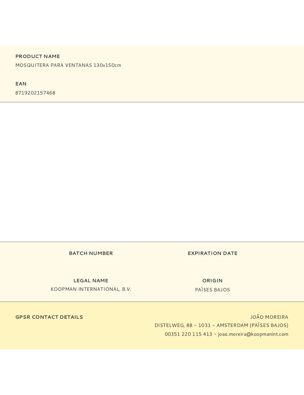 Mosquitera para ventanas 130 x 150 cm