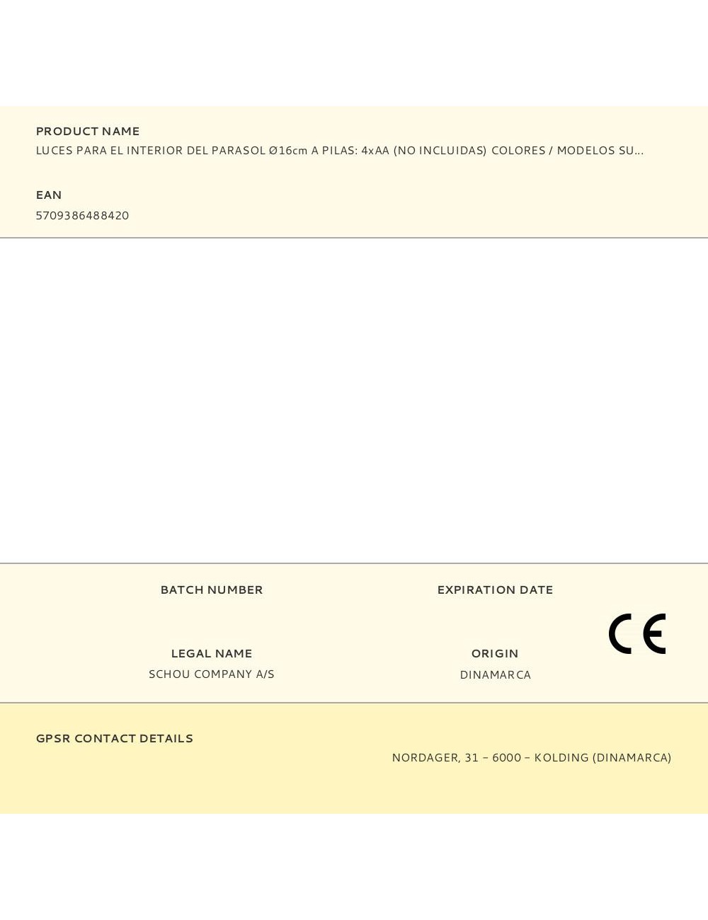 Luces para el interior del parasol ø16cm a pilas: 4xaa (no incluidas) colores / modelos surtidos