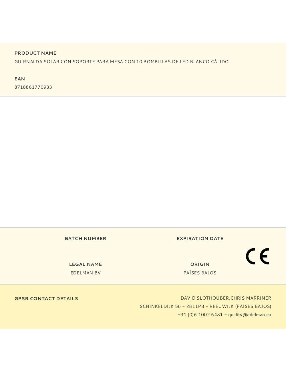 Guirnalda solar con soporte para mesa con 10 bombillas de led blanco cálido