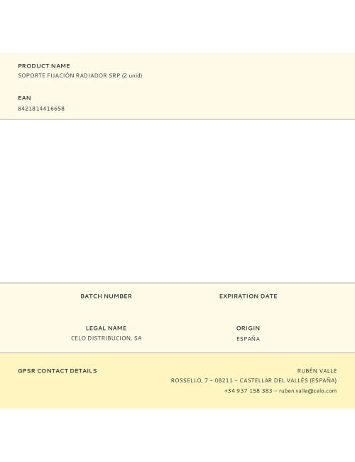 Soporte fijación radiador srp, 2 uds