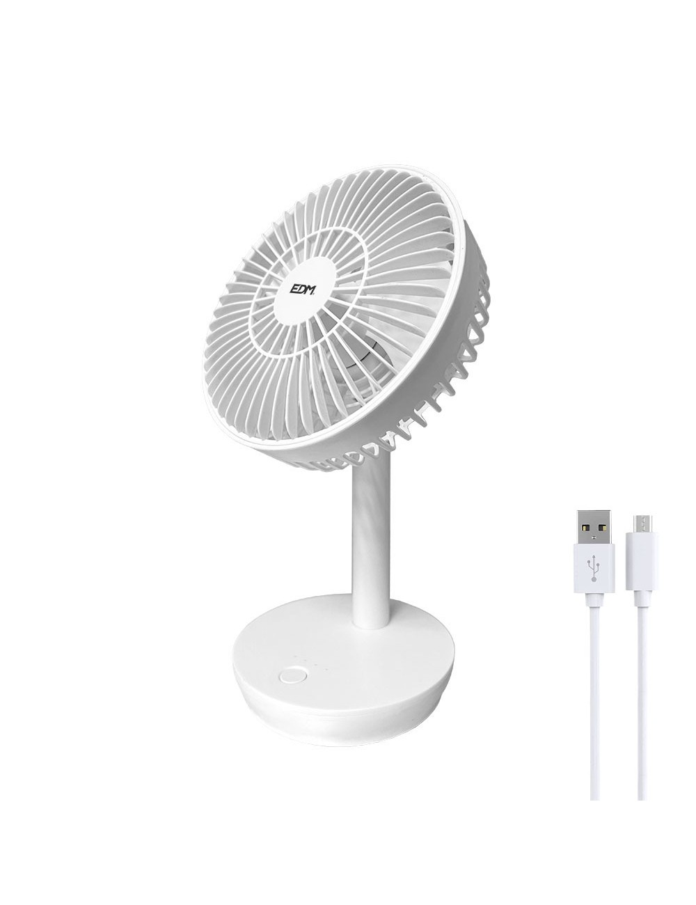 Ventilador de sobremesa recargable blanco potencia: 5w 31,6 db aspas: ø14,5 cm 17 x 13 x 26 cm