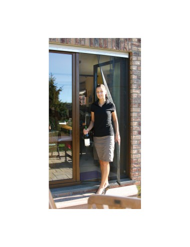 Mosquitera cortina telescópica antracita 95 x 220 cm