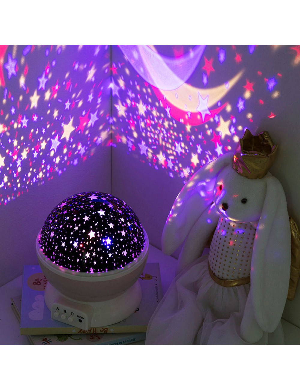 Luz nocturna decorativa led proyeccion estrellas