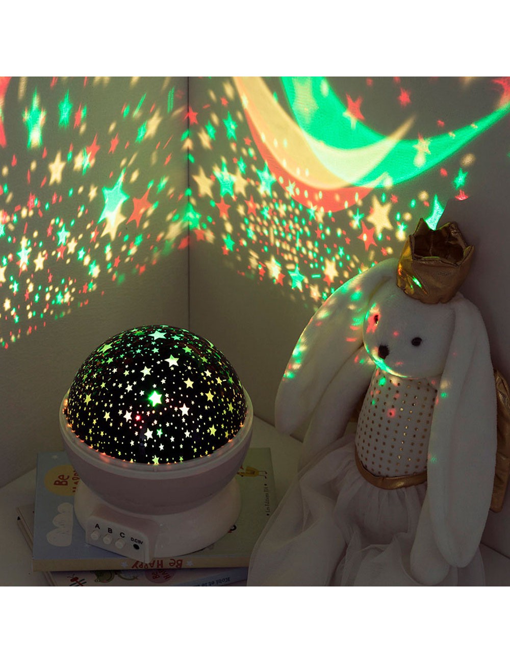 Luz nocturna decorativa led proyeccion estrellas