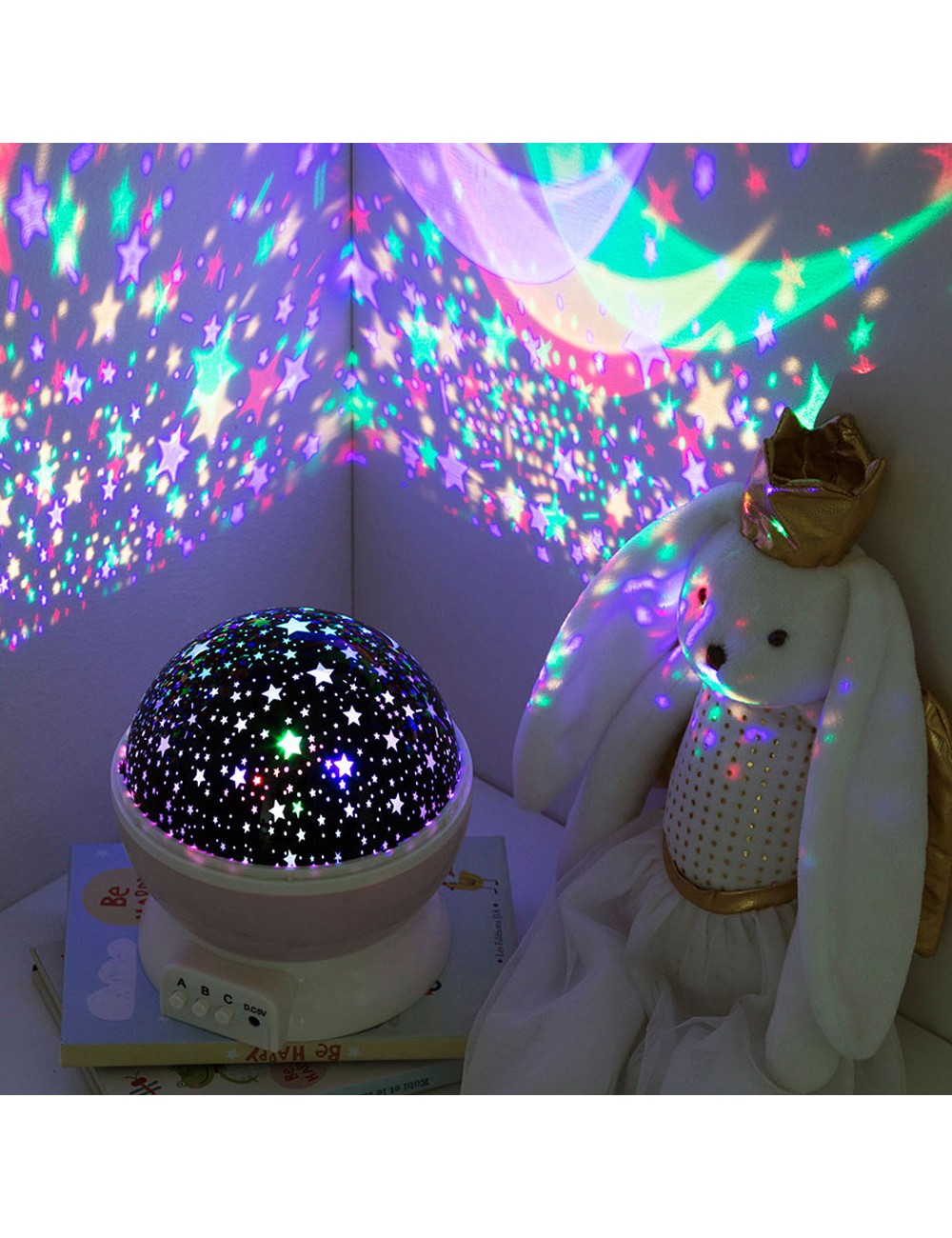 Luz nocturna decorativa led proyeccion estrellas