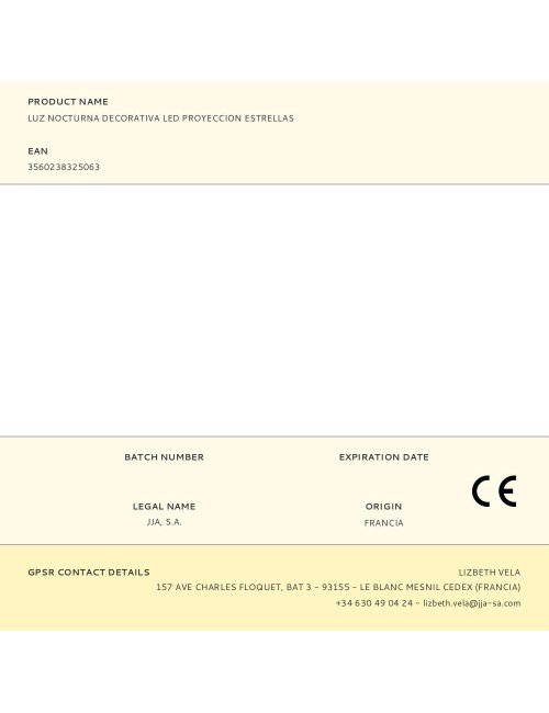 Luz nocturna decorativa led proyeccion estrellas