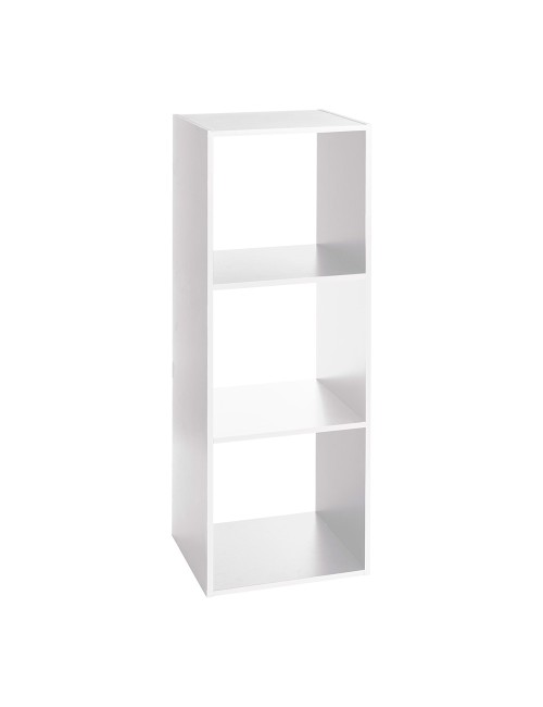 Estanteria madera para 3 cajas organizadoras blanco 100,5 x 34,4 x 32 cm