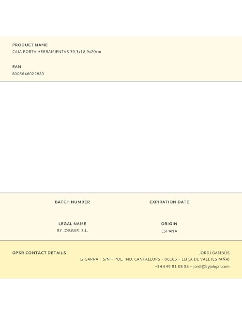 Caja de herramientas 39,3 x 18,9 x 20 cm