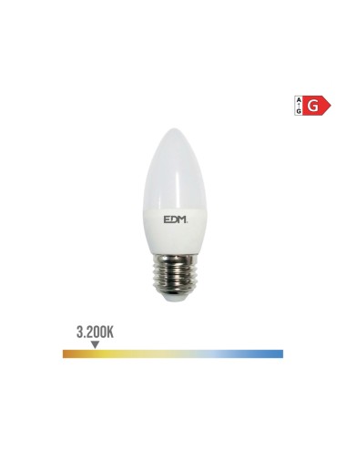 Bombilla vela led e27 5 w 400 lm 3200 k luz calida ø3,5 x 10 cm
