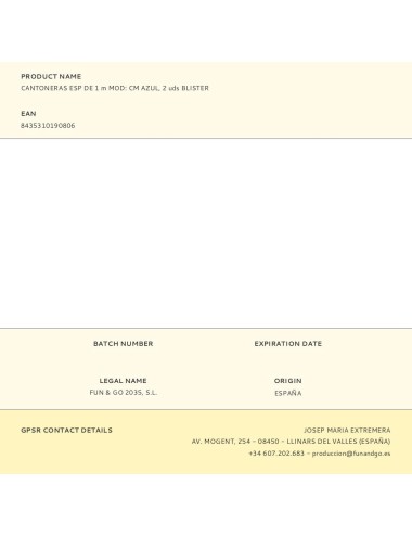 Cantoneras esp de 1 m mod: cm azul, 2 uds blister