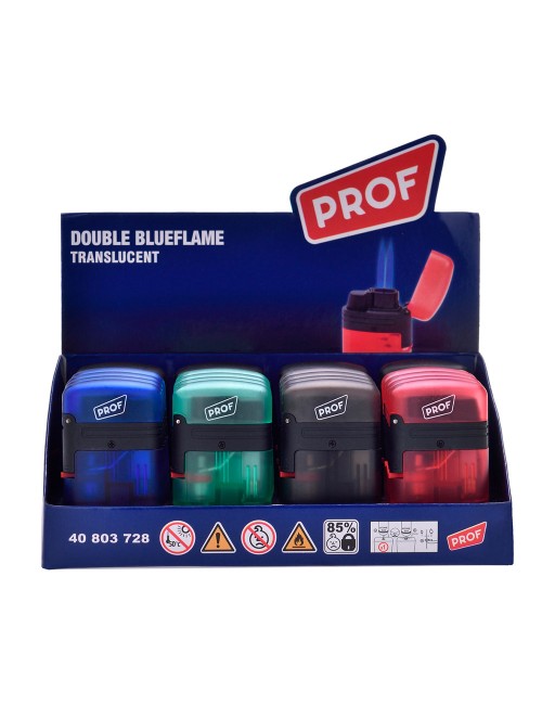 Encendedor storm doble llama transparente colores surtidos