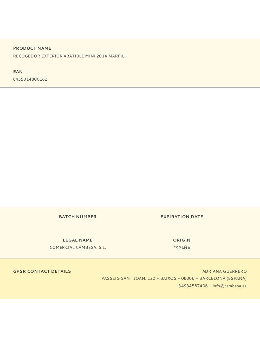 Recogedor exterior abatible mini 2014 marfil