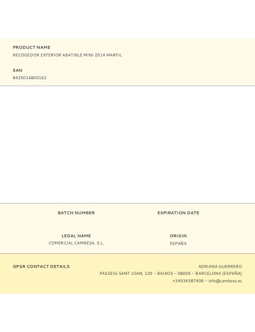 Recogedor exterior abatible mini 2014 marfil