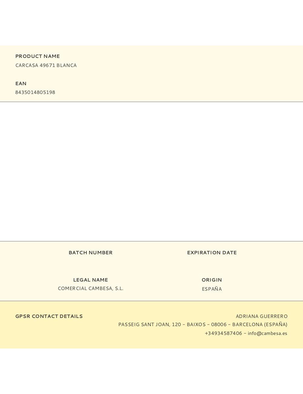 Carcasa 49671 blanca