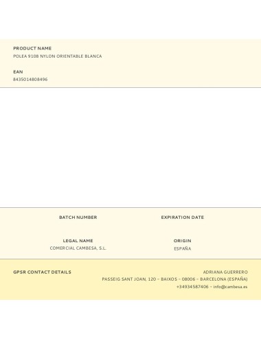 Polea 9108 nylon orientable blanca