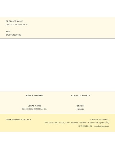 Cable 1432 2 mm x 6 m