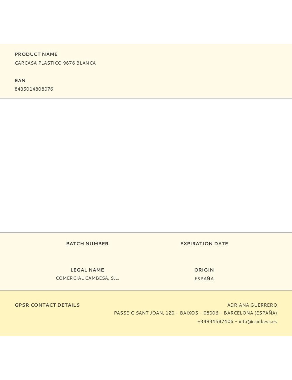 Carcasa plastico 9676 blanca