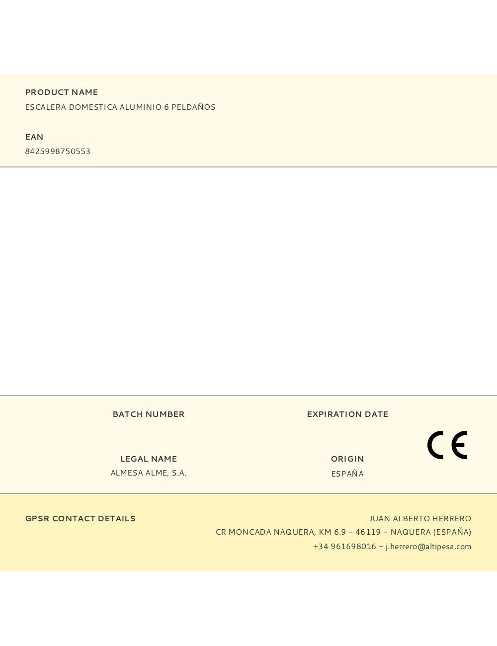 Escalera domestica aluminio 6 peldaños