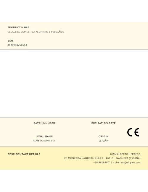 Escalera domestica aluminio 6 peldaños