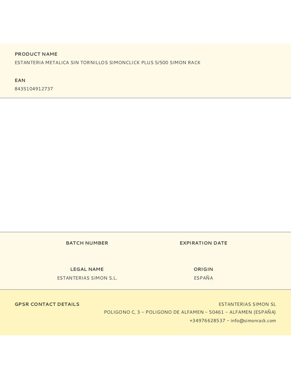 Estanteria metalica sin tornillos simonclick plus 5/500 simon rack