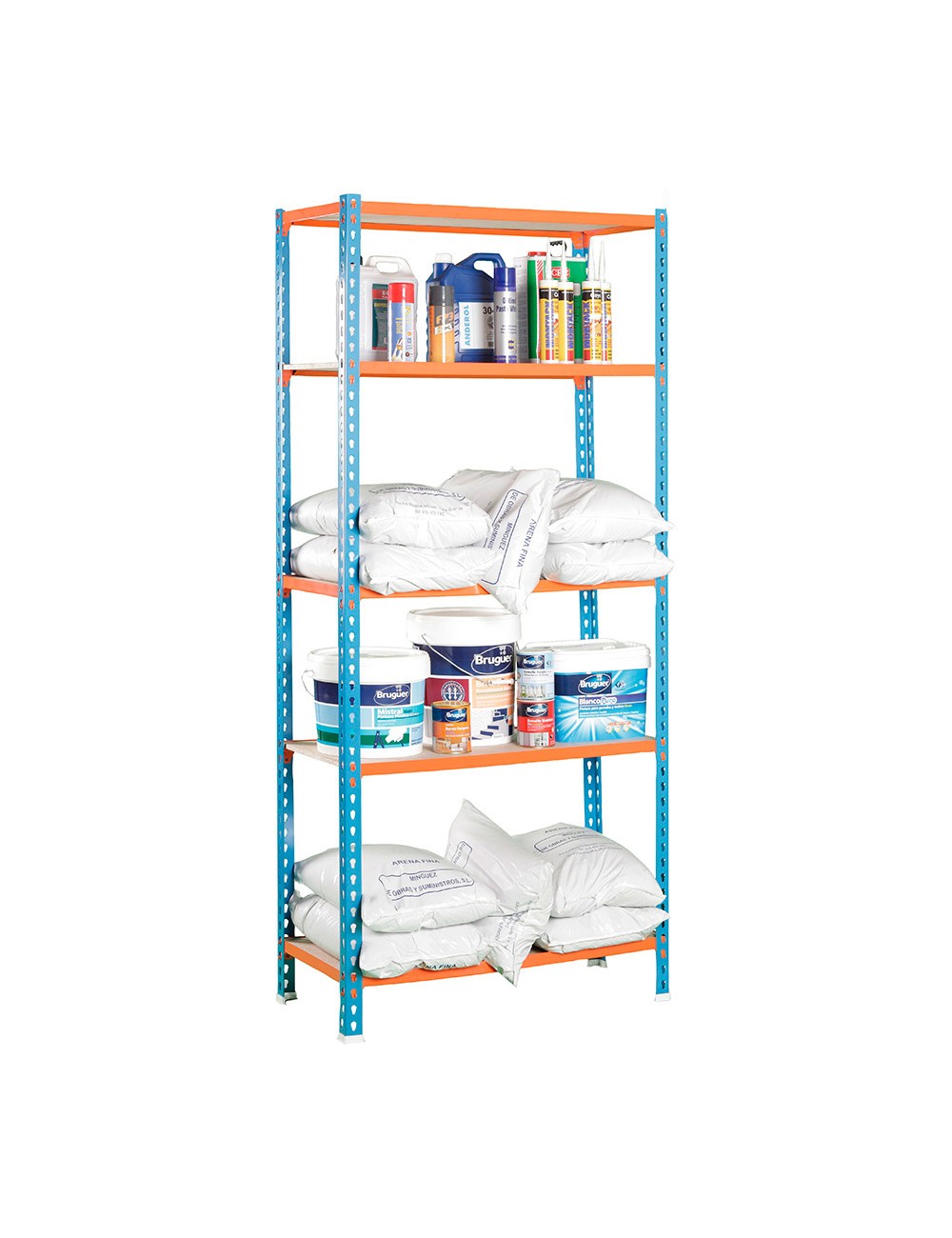 Estanteria metalica sin tornillos con aglomerado maderclick 5/400 simon rack