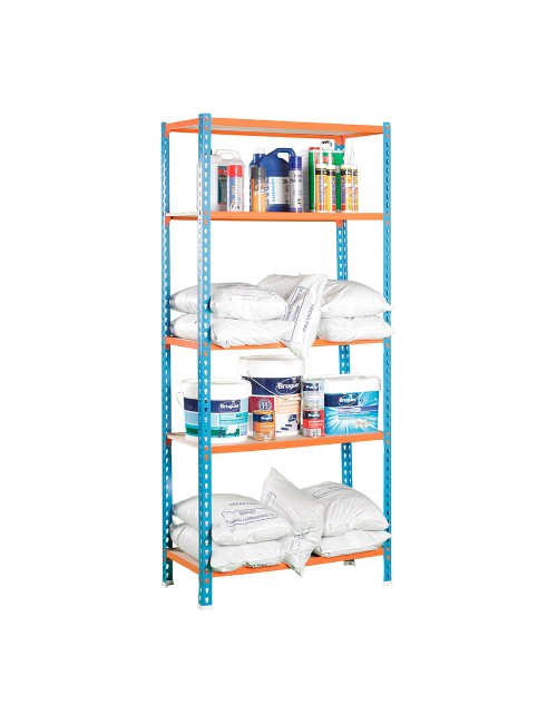 Estanteria metalica sin tornillos con aglomerado maderclick 5/400 simon rack