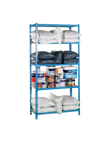 Estanteria metalica sin tornillos con aglomerado maderclick plus 5/500 simon rack